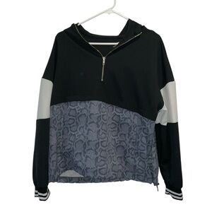 AVIA Colorblock Snake Print Quarter-Zip Hoodie Jacket | Size L